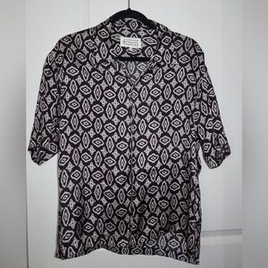Maison Martin Margiela 2018 Black and White Men’s Geometric Pattern Blouse